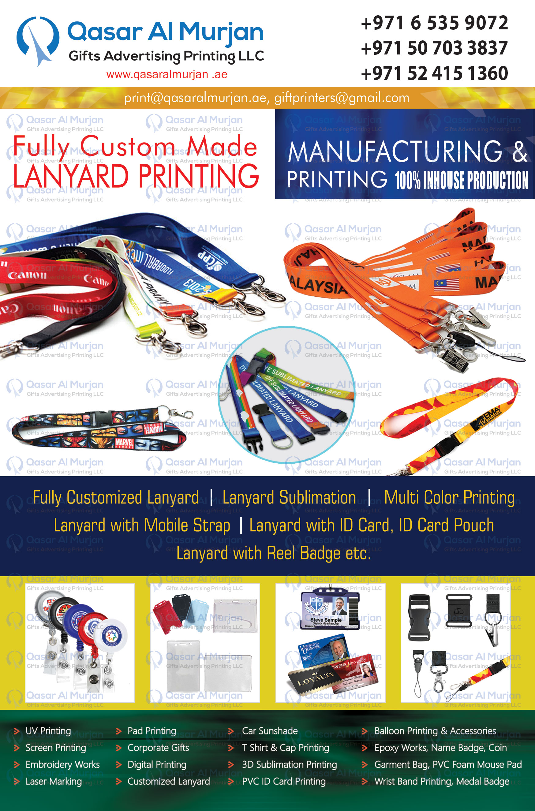 customized lanyard manufacturer and printing in sharjah uae